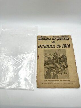 1914 WWI Illustrated War Booklet Portuguese Historia da Guerra Antique Military